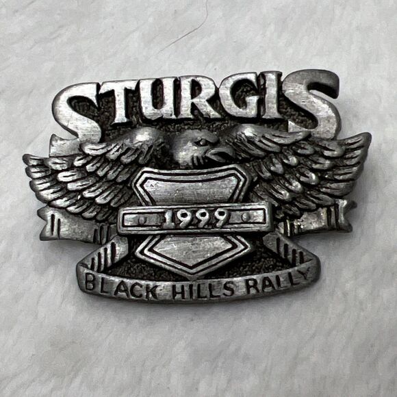Vintage 1999 STURGIS Black Hills Rally Pin Eagle Wings Designer Line Pewter - Picture 1 of 4